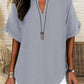🔥Summer Hot Sale - ONLY ￡11.99!!✨👚Women's Plain Short Sleeve Blouse, Casual Solid Color Top for Daily Wear