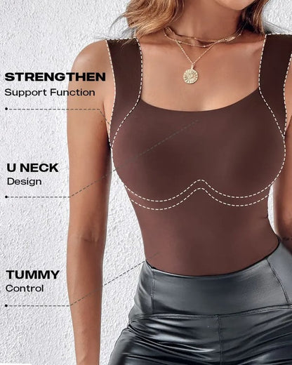 🔥NEW YEAR SALE - ONLY £8.99!!⚡60K+ SOLD!💝💐Women's U Neck Thermal Tank Tops with Built-In Bra