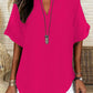 🔥Summer Hot Sale - ONLY ￡11.99!!✨👚Women's Plain Short Sleeve Blouse, Casual Solid Color Top for Daily Wear