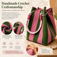 🔥👜 Limited Time Special Price ￡8.99!!✨  Boho Striped Knit Bucket Handbag for Women – Handmade Summer Beach Shoulder Bag