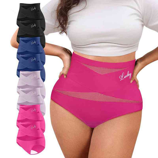 🌸Last Day-Buy 1 Get 3 Packs✨Plus-Size High-Waist Cross Tummy Control Panties 🎁Free socks Today!!