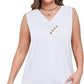 🔥LAST WEEK- ONLY￡10.99!!💐2026 Women’s Button Down V Neck Loose Fit Tank Top