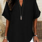 🔥Summer Hot Sale - ONLY ￡11.99!!✨👚Women's Plain Short Sleeve Blouse, Casual Solid Color Top for Daily Wear