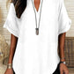 🔥Summer Hot Sale - ONLY ￡11.99!!✨👚Women's Plain Short Sleeve Blouse, Casual Solid Color Top for Daily Wear
