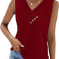 🔥LAST WEEK- ONLY￡10.99!!💐2026 Women’s Button Down V Neck Loose Fit Tank Top