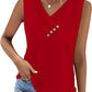 🔥LAST WEEK- ONLY￡10.99!!💐2026 Women’s Button Down V Neck Loose Fit Tank Top