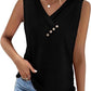 🔥LAST WEEK- ONLY￡10.99!!💐2026 Women’s Button Down V Neck Loose Fit Tank Top