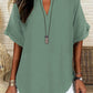 🔥Summer Hot Sale - ONLY ￡11.99!!✨👚Women's Plain Short Sleeve Blouse, Casual Solid Color Top for Daily Wear