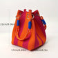 🔥👜 Limited Time Special Price ￡8.99!!✨  Boho Striped Knit Bucket Handbag for Women – Handmade Summer Beach Shoulder Bag