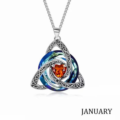 🌲Best Gift Idea - ONLY ￡7.99!💝Women's Celtic Knot Birthstone Pendant Necklace🌀📿