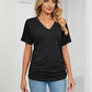 🎁LAST DAY SALE £10.99!!🔥Summer Hot Sale 50% OFF🌷Women's V Neck Dolman Tops with Side Shirring