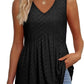 🔥 Last Day Special Price :￡12.99!!👚Women's Print Flowy Sleeveless V Neck Peplum Tank Tops