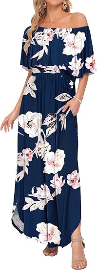 Summer Bohemian Beach Slit Maxi Dress