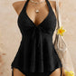 🌊SUMMER HOT SALE £15.99!!👙Women’s Peplum Halter Tankini Set – Slim Flattering Fit, Stylish Design & Comfortable Swimwear Style ✨