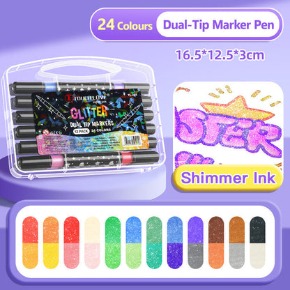 🎅Christmas Gift idea: £6.99!!✨🎁Dual-Tip Glitter Marker Pen