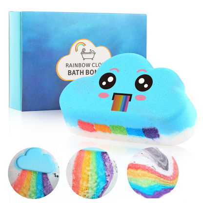 🎁LAST DAY SALE £7.99!!🔥50K+ SOLD!🌈 Rainbow Cloud Bath Bombs – Turn Every Bath into a Magical Rainbow Spa