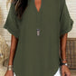 🔥Summer Hot Sale - ONLY ￡11.99!!✨👚Women's Plain Short Sleeve Blouse, Casual Solid Color Top for Daily Wear