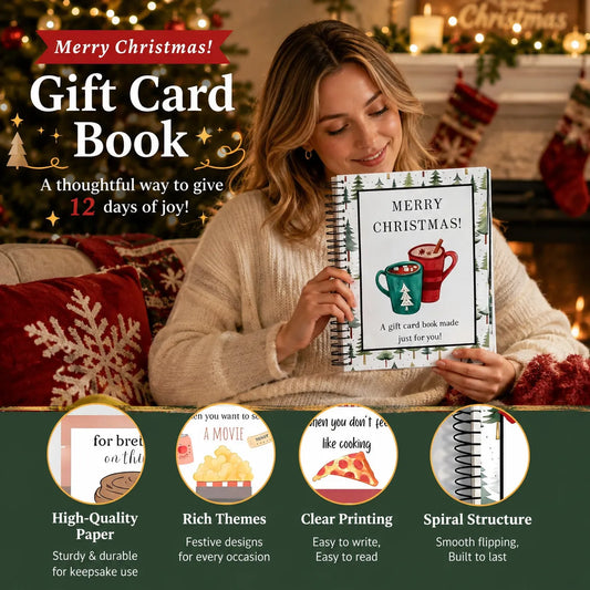 🔥🎁70% OFF!!!-Ready for Christmas!🎅DIY Spiral-Bound Christmas Gift Card Album with Surprise Pages👍