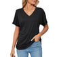 🎁LAST DAY SALE £10.99!!🔥Summer Hot Sale 50% OFF🌷Women's V Neck Dolman Tops with Side Shirring