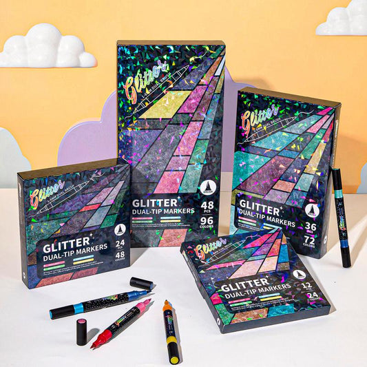 🎁EASTER SALE – ONLY £9.99!!🎨Glitter Effect Brush Markers🥇✨: Create Sparkling Art Smoothly 🥳