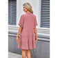 💃2026 Summer Hot Sale 70% OFF✨Women's Short Sleeve Button Down Textured Babydoll Dress with Pockets