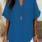 🔥Summer Hot Sale - ONLY ￡11.99!!✨👚Women's Plain Short Sleeve Blouse, Casual Solid Color Top for Daily Wear