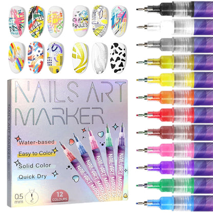 🎁EASTER SALE – ONLY £9.99!!🐰🎉12 Colors Nail Art Pens Set🎨💅