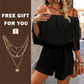 🔥Summer Hot Sale - ONLY￡15.99!!⚡50K+ SOLD💕Women's Off Shoulder Shorts Jumpsuit