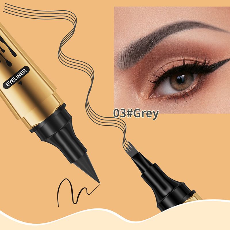 2-in-1 Waterproof Magic 4-fork Eyebrow Pen & Eyeliner-15