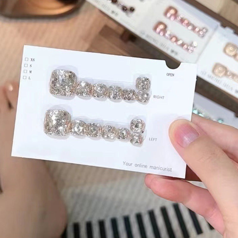 14 Sheets Square Press on Toenails-1