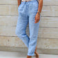 🌸LAST DAY SPECIAL PRICE: ￡11.99!!🌸Women's  Elastic Waist Cotton Linen Casual Pants