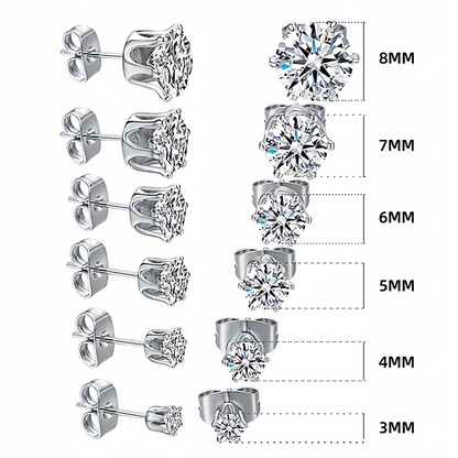 🔥LAST DAY SALE £8.99!!🎁50K+ SOLD💎Classic Moissanite Earrings Set (1 Set / 2 Pcs)
