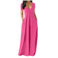🔥Summer cool-down deal: just £13.99!💃Women's Round Neck Short Sleeve Casual Soft Fabric Long Dress