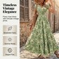 🔥Summer Hot Sale - ONLY ￡16.99!!🌼 Women's V-Neck Floral Smocked Maxi Dress – Elegant, Bohemian, Lightweight 🦋
