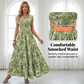 🔥Summer Hot Sale - ONLY ￡16.99!!🌼 Women's V-Neck Floral Smocked Maxi Dress – Elegant, Bohemian, Lightweight 🦋