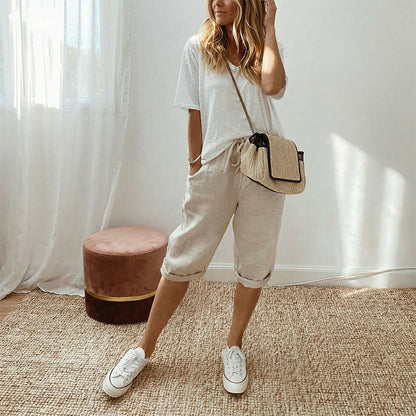 🏖️Summer Hot Sale - ONLY ￡11.99!!🔥Women's Casual Cotton Linen Capris