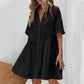 💃2026 Summer Hot Sale 70% OFF✨Women's Short Sleeve Button Down Textured Babydoll Dress with Pockets