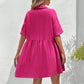 💃2026 Summer Hot Sale 70% OFF✨Women's Short Sleeve Button Down Textured Babydoll Dress with Pockets