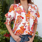🌸Summer Hot Sale - ONLY ￡14.99!!⏰Floral V-neck Puff Sleeve Blouse For Women🌺