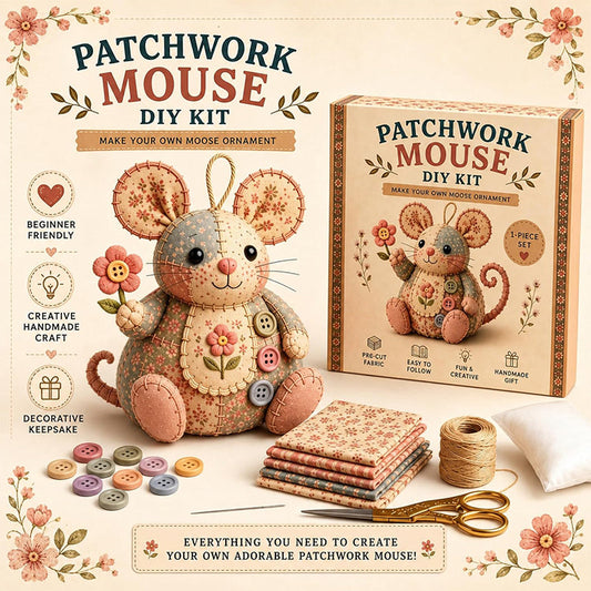 🎁HOT SALE -ONLY £9.99 THIS WEEK🧵Handcrafted Vintage Mouse Plush Sewing Kit
