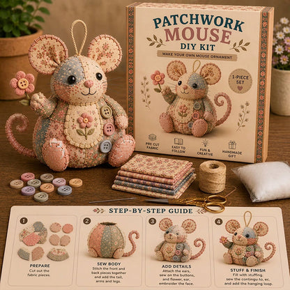 🎁HOT SALE -ONLY £9.99 THIS WEEK🧵Handcrafted Vintage Mouse Plush Sewing Kit