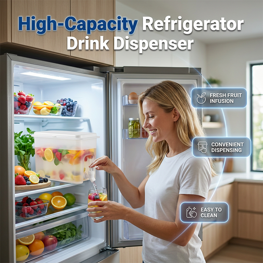 🔥Summer Hot Sale - ONLY £12.99!!⚡50K+ SOLD!❄️Large Capacity Fridge Cold Water Kettle Slim Heat Resistant Beverage Dispenser