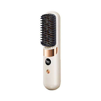 🔥Last 4 hours Sale ￡13.99!!💇‍♀️3-in-1 Cordless Hair Straightener Comb – USB rechargeable, adjustable temperature, anti-scald teeth, portable travel design. Women daily hair styling essential!