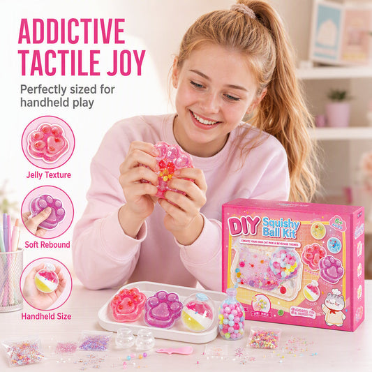 🐱🔥LAST DAY SALE ONLY ￡15.99!!🎁 DIY Fried Ice Squishy Toy Kit – Cat claw design, squishy fun & creative – Perfect for sensory play & stress relief for kids ✨