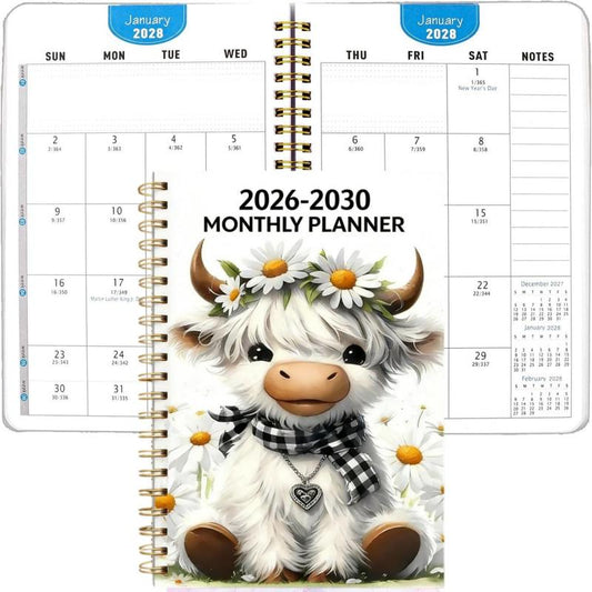 🎁Last Day Special Offer ￡7.99!!⚡50K+ SOLD!🗓️2026-2030 Monthly Planner Cute Highland Cow